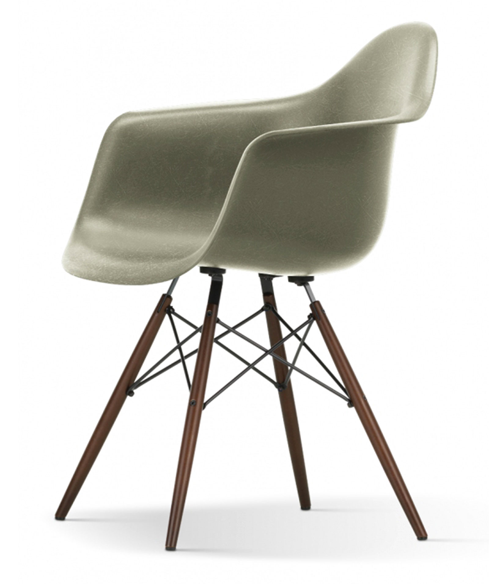 grafiek Schaar Vervagen DAW Eames Plastic Chair "Base Dark Maple" VITRA Charles & Ray Eames, 1950 -